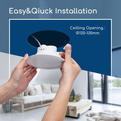 Aigostar - LED süllyesztett fürdőszobai mennyezeti lámpa LED/15W/230V 4000K IP44 átm. 14,5 cm fehér