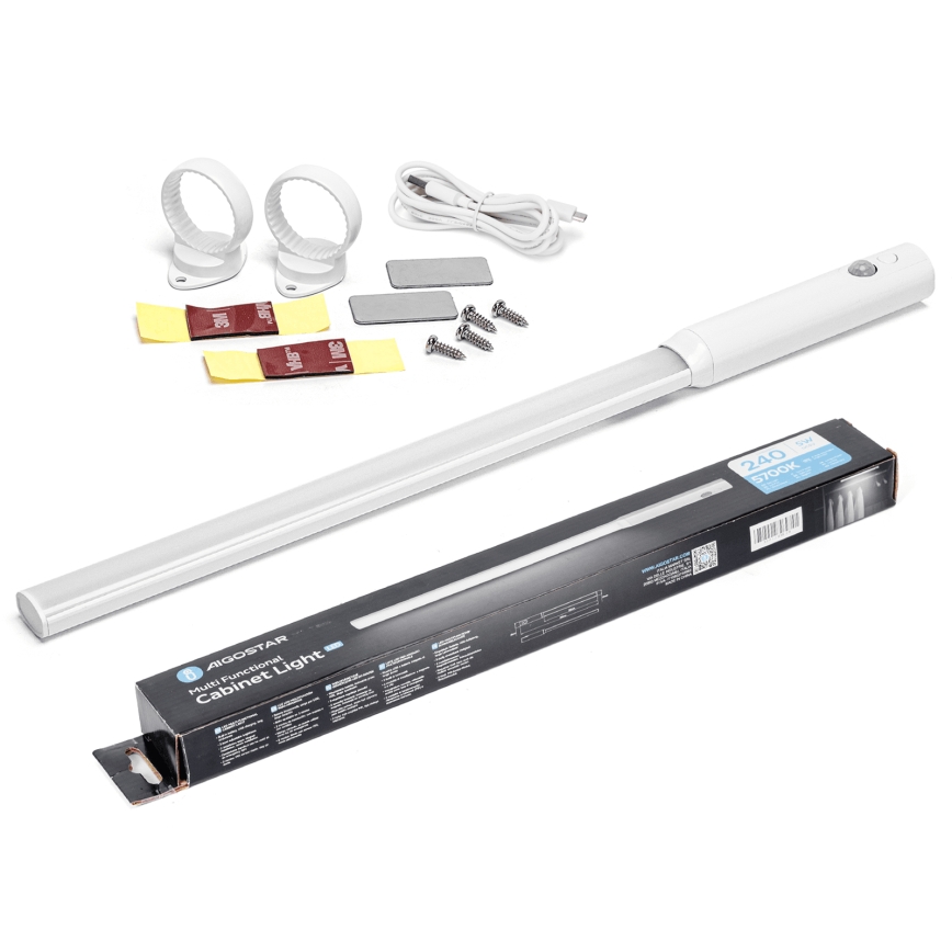 Aigostar - LED szekrényvilágítás mozgásérzékelővel LED/5W/5V 1800 mAh 5700K fehér