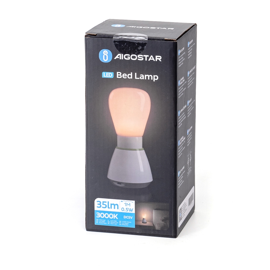 Aigostar - LED Újratölthető éjjeli fény LED/0,5W/5V 3000K 650mAh