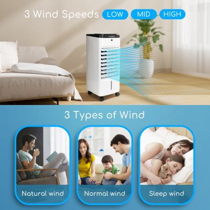Aigostar - Légkondicionáló 60W/230V fehér/fekete + távirányító