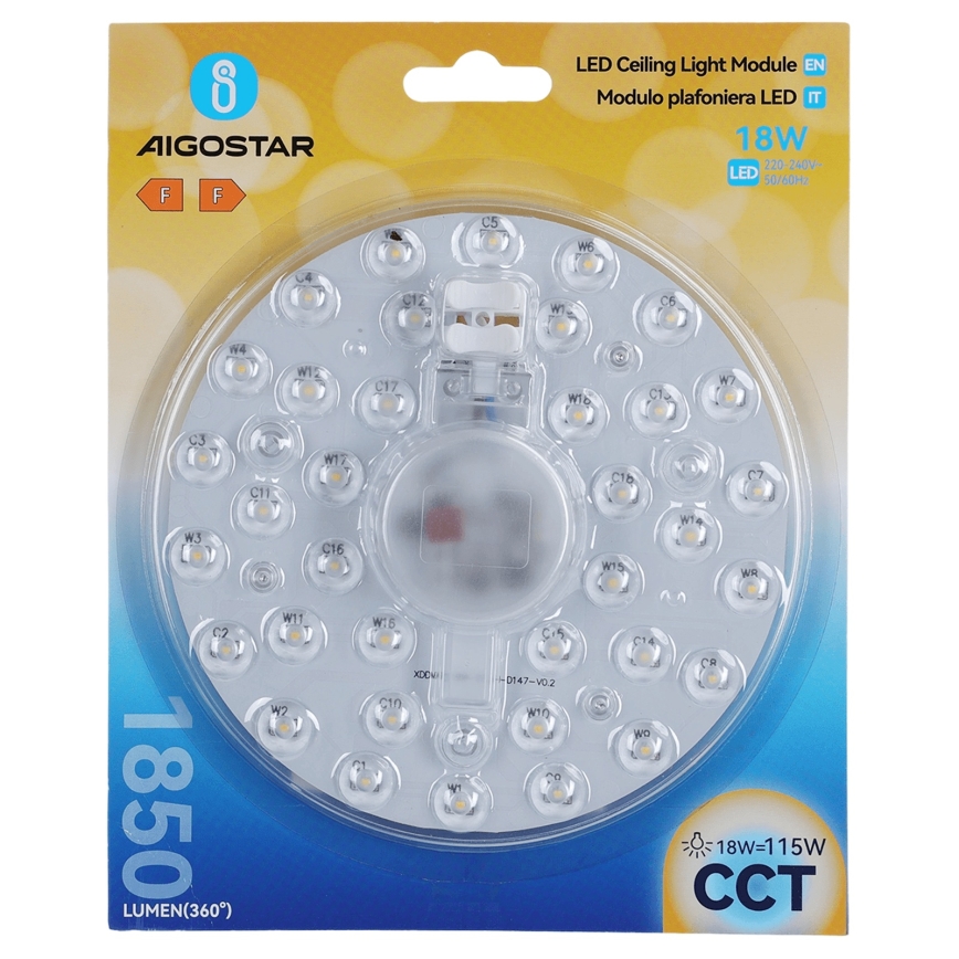 Aigostar - Mágneses LED-modul LED/18W/230V 3000/4000/6500K