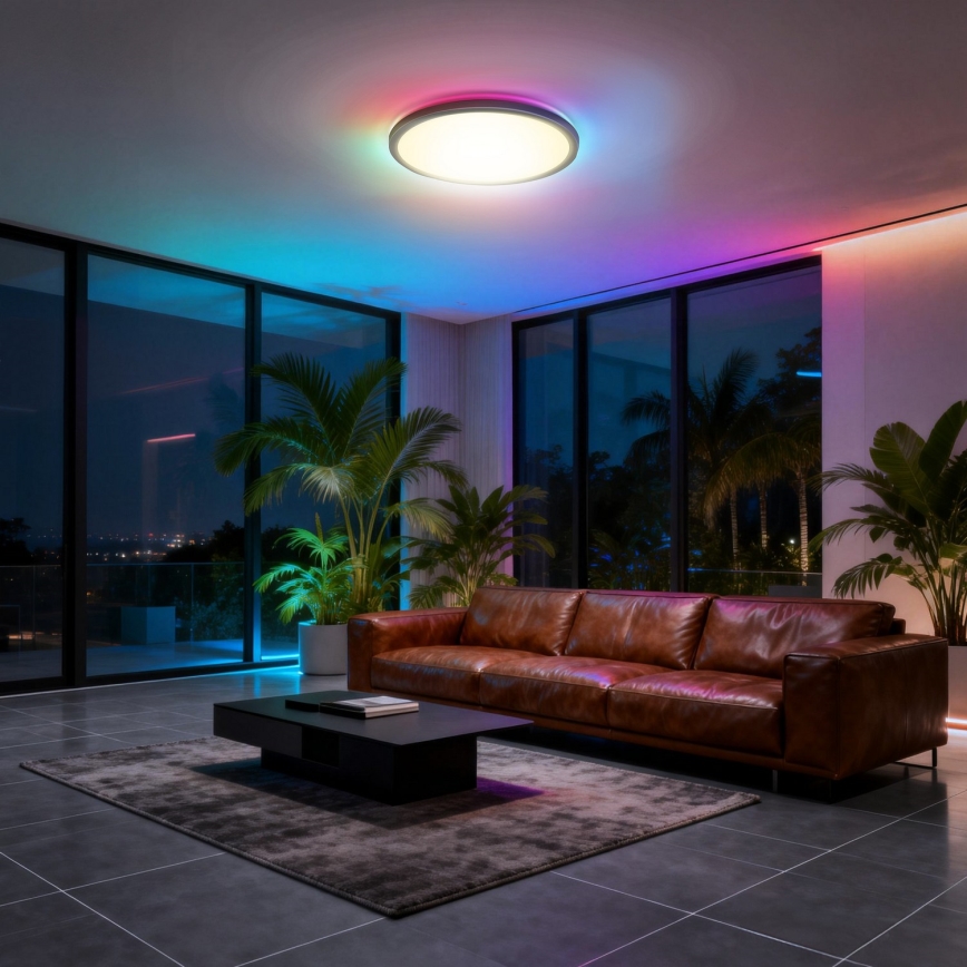 Aigostar - LED RGBW dimmelhető mennyezeti lámpa MESH LED/24W/230V 3000-6500K fekete + távirányító