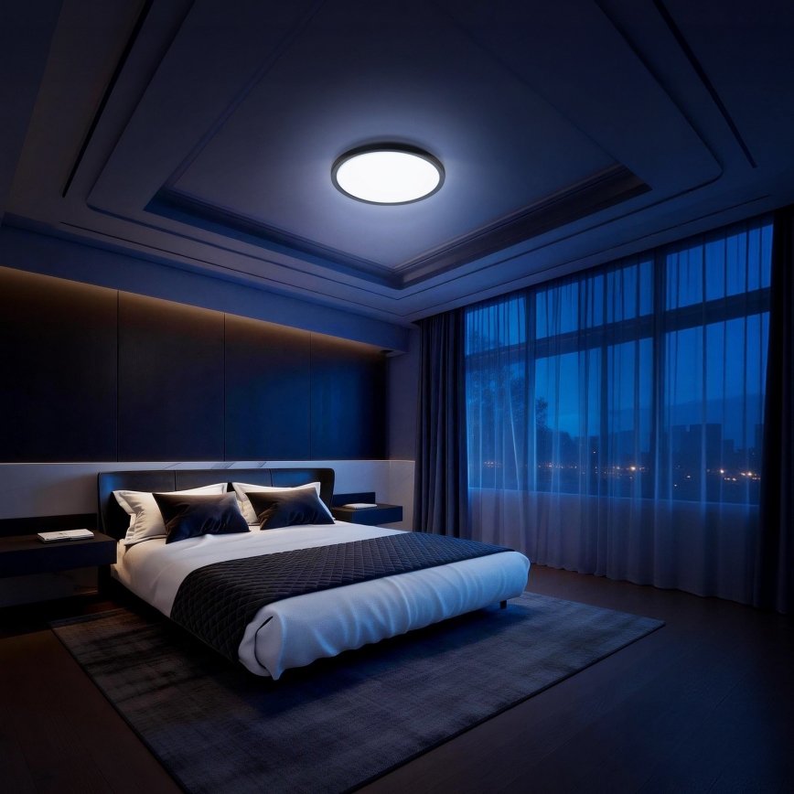 Aigostar - LED RGBW dimmelhető mennyezeti lámpa MESH LED/24W/230V 3000-6500K fekete + távirányító