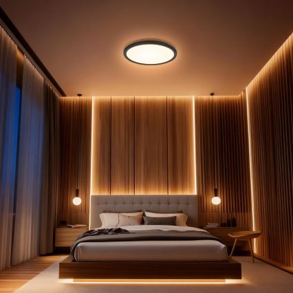 Aigostar - LED RGBW dimmelhető mennyezeti lámpa MESH LED/24W/230V 3000-6500K fekete + távirányító