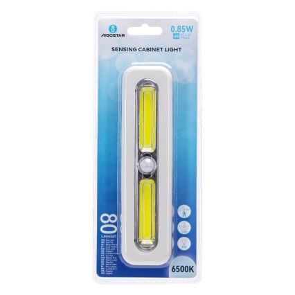 Aigostar - Mozgásérzékelős LED szekrényvilágítás LED/3xAAA 6500K fehér