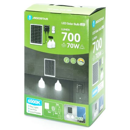 Aigostar - LED napelemes lámpa 2xLED/35W/12V 6000 mAh 6500K IP65 átm. 10 cm + távirányító