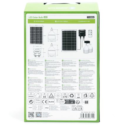 Aigostar - LED napelemes lámpa 2xLED/35W/12V 6000 mAh 6500K IP65 átm. 10 cm + távirányító