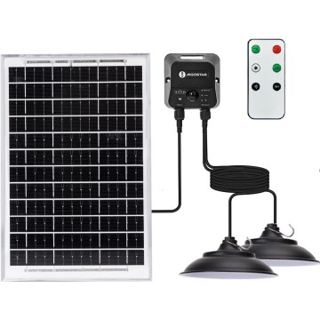 Aigostar - napelemes LED csillár érzékelővel 2xLED/35W/12V 6000 mAh 6500K IP65 átm. 15 cm + távirányító