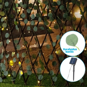Aigostar - napelemes LED dekoráció 148xLED/2x1,2m IP65 300 mAh meleg fehér eukaliptusz