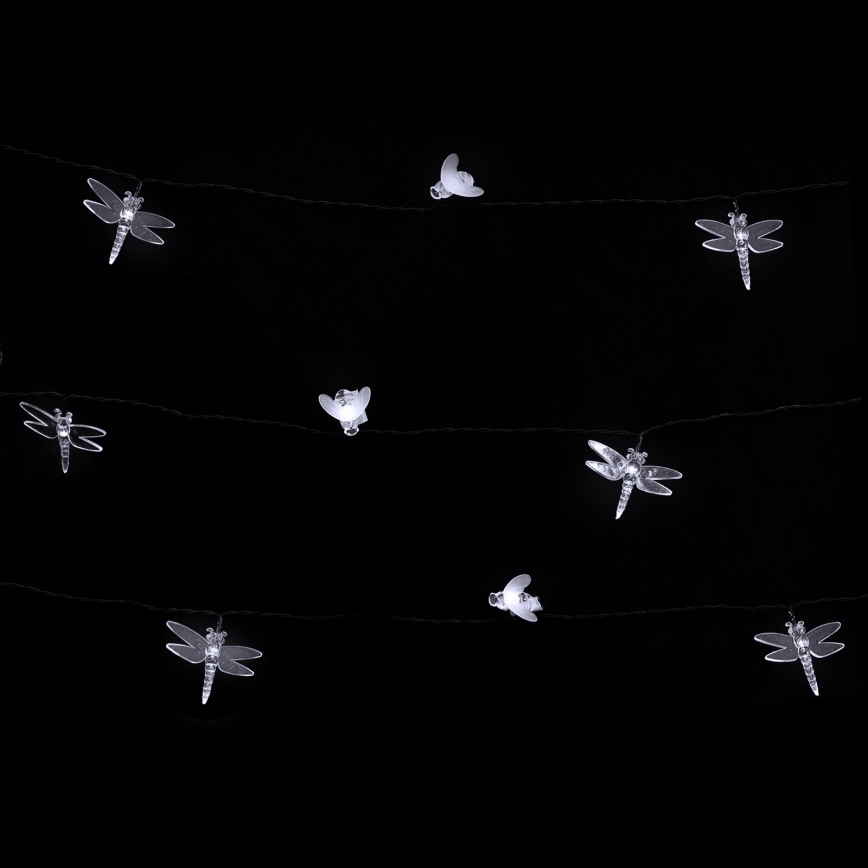 Aigostar - LED napelemes dekorációs fényfüzér 50 LED/8 üzemmód 10 m 800 mAh IP65 hideg fehér