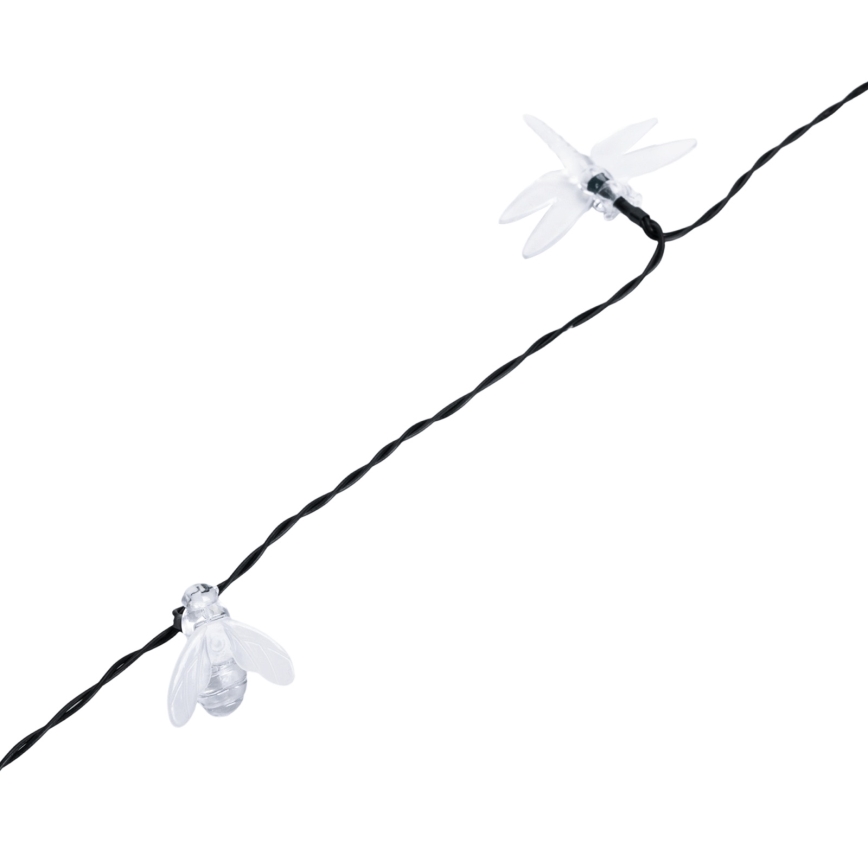 Aigostar - LED napelemes dekorációs fényfüzér 50 LED/8 üzemmód 10 m 800 mAh IP65 hideg fehér