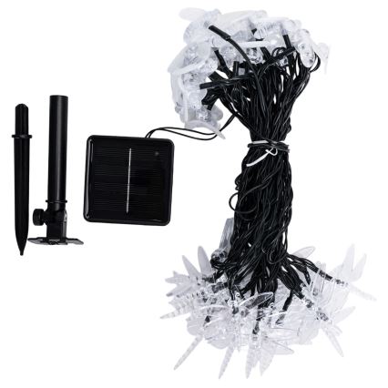 Aigostar - LED napelemes dekorációs fényfüzér 50 LED/8 üzemmód 10 m 800 mAh IP65 hideg fehér