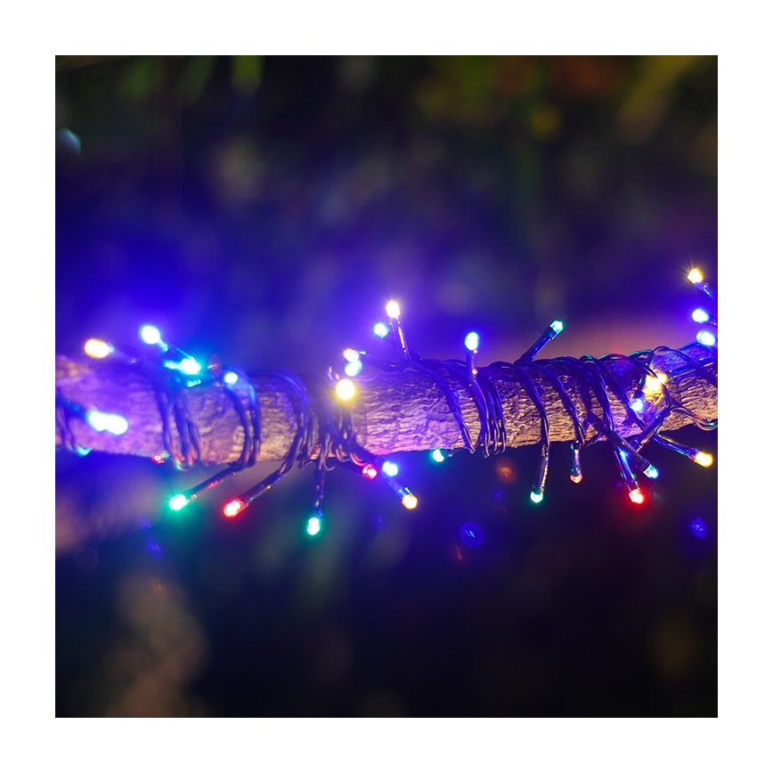 Aigostar - napelemes LED fényfüzér, 100 LED, 8 üzemmód, 12 m, IP65, többszínű