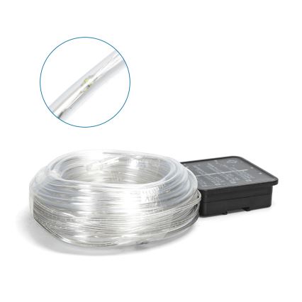 Aigostar - LED napelemes fényfüzér, 100 LED, 8 üzemmód, 12 m, IP65, hideg fehér, 800 mAh