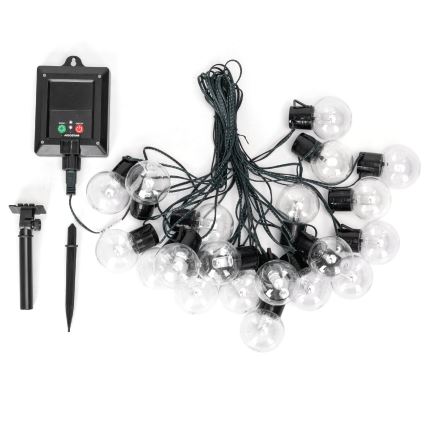 Aigostar - napelemes LED fényfüzér, 20 LED, 8 üzemmód, 11,5 m, IP65, többszínű