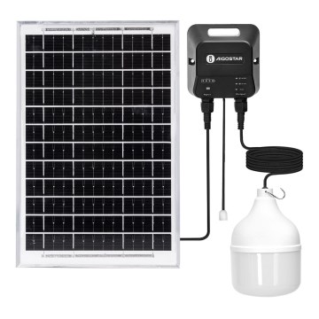 Aigostar - napelemes LED lámpa LED/70W/12V 6000 mAh 6500K IP65 átm. 12 cm + távirányító