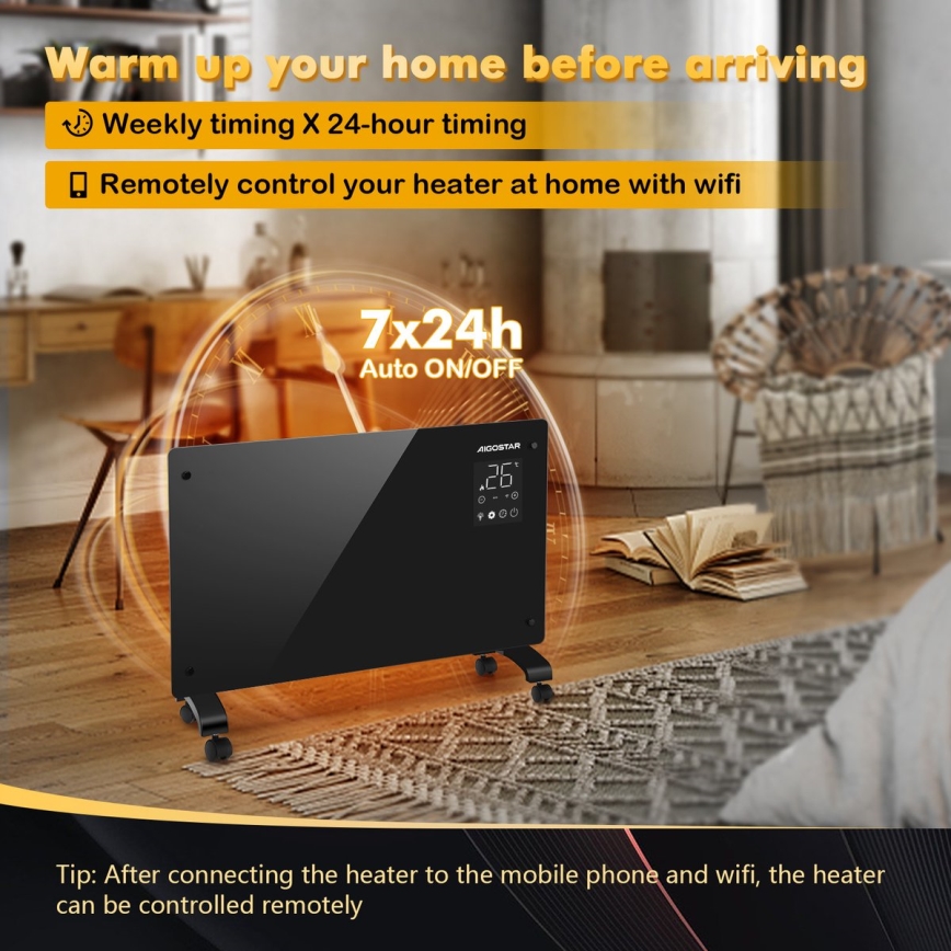 Aigostar - Okos elektromos fűtőtest/konvektor 2000 W Wi‑Fi