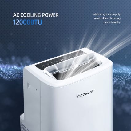 Aigostar - Okos mobil légkondicionáló 1337W/230V 12000 BTU Wi-Fi  fehér + távirányító