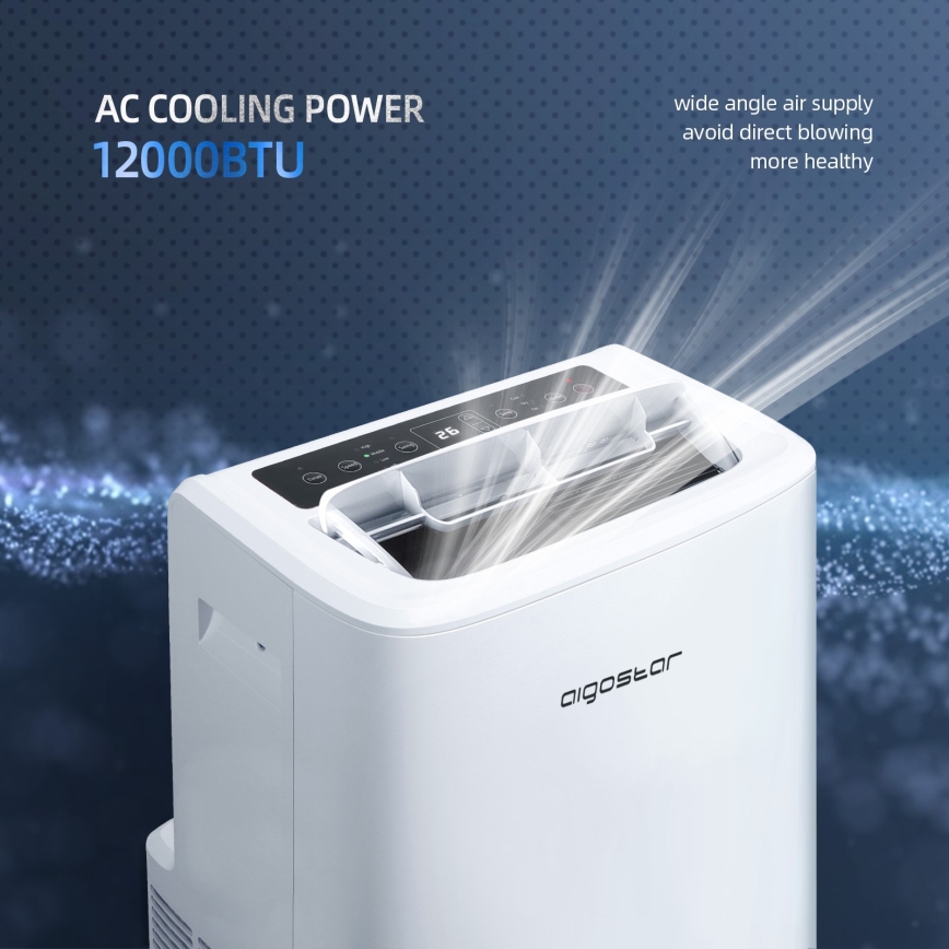 Aigostar - Okos mobil légkondicionáló 1337W/230V 12000 BTU Wi-Fi  fehér + távirányító