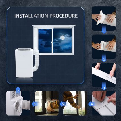 Aigostar - Okos mobil légkondicionáló 1337W/230V 12000 BTU Wi-Fi  fehér + távirányító