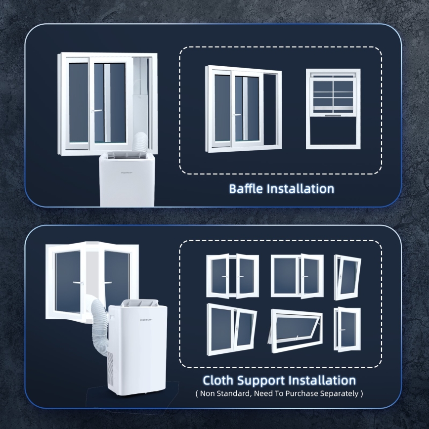Aigostar - Okos mobil légkondicionáló 1337W/230V 12000 BTU Wi-Fi  fehér + távirányító
