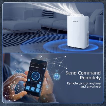 Aigostar - Okos mobil légkondicionáló 1337W/230V 12000 BTU Wi-Fi  fehér + távirányító