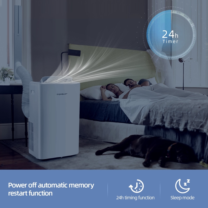 Aigostar - Okos mobil légkondicionáló 1337W/230V 12000 BTU Wi-Fi  fehér + távirányító