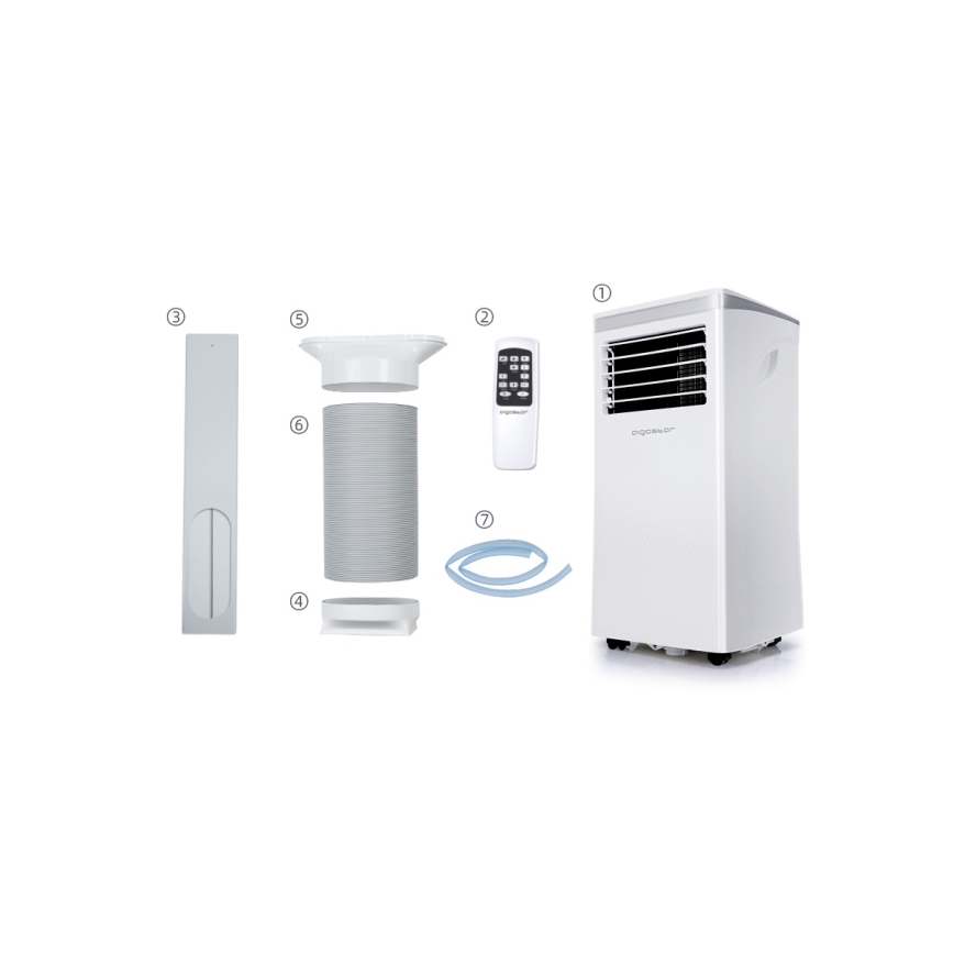 Aigostar - Okos mobil klímaberendezés 3 az 1-ben 1003W/230V 9000 BTU Wi-Fi fehér + távirányító