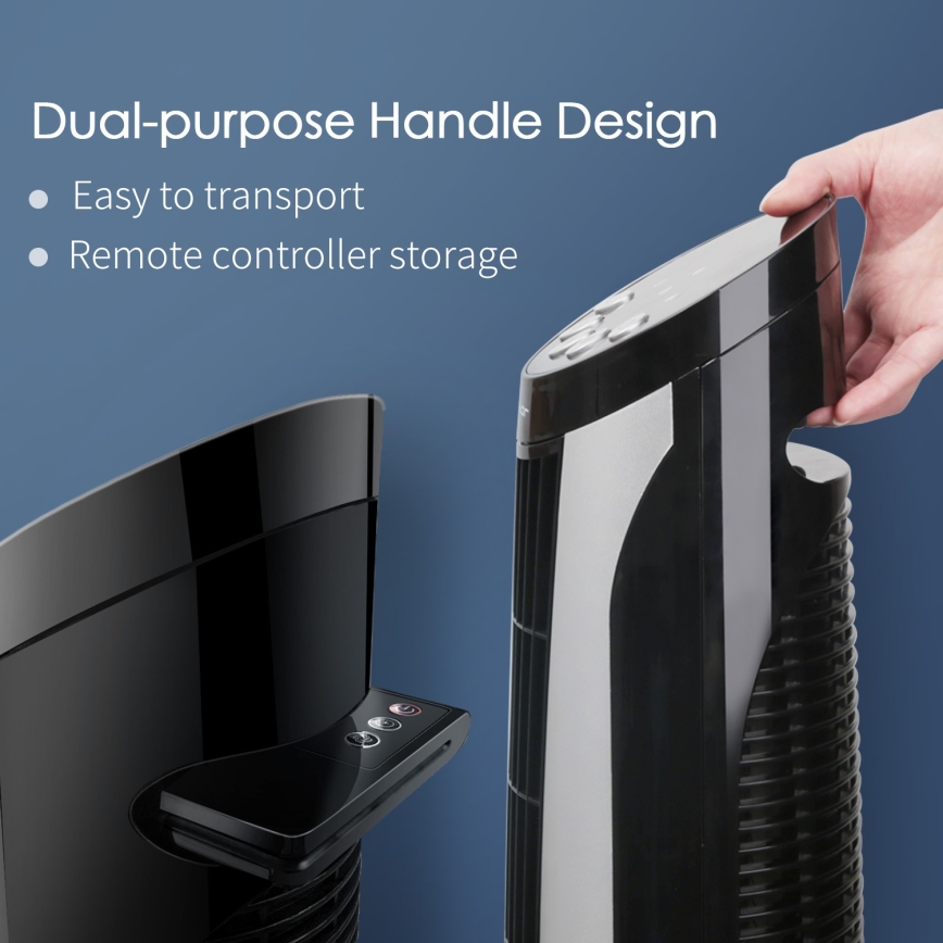 Aigostar - Oszlop ventilátor 45W/230V fekete/fehér + távirányító