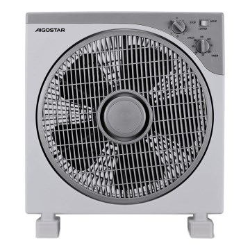Aigostar - Padlóventilátor 35W/230V átmérő 30 cm fehér/szürke