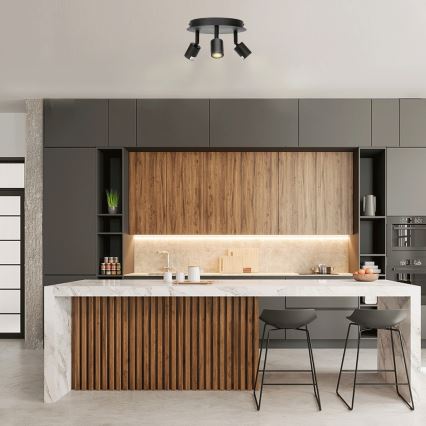 Aigostar - spotlámpa 3xGU10/60W/230V fekete