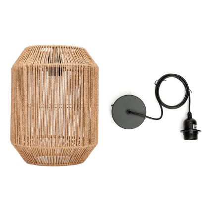 Aigostar - Stílusos függőlámpa kábellel 1xE27/60W/230V, bézs, átmérő 23 cm