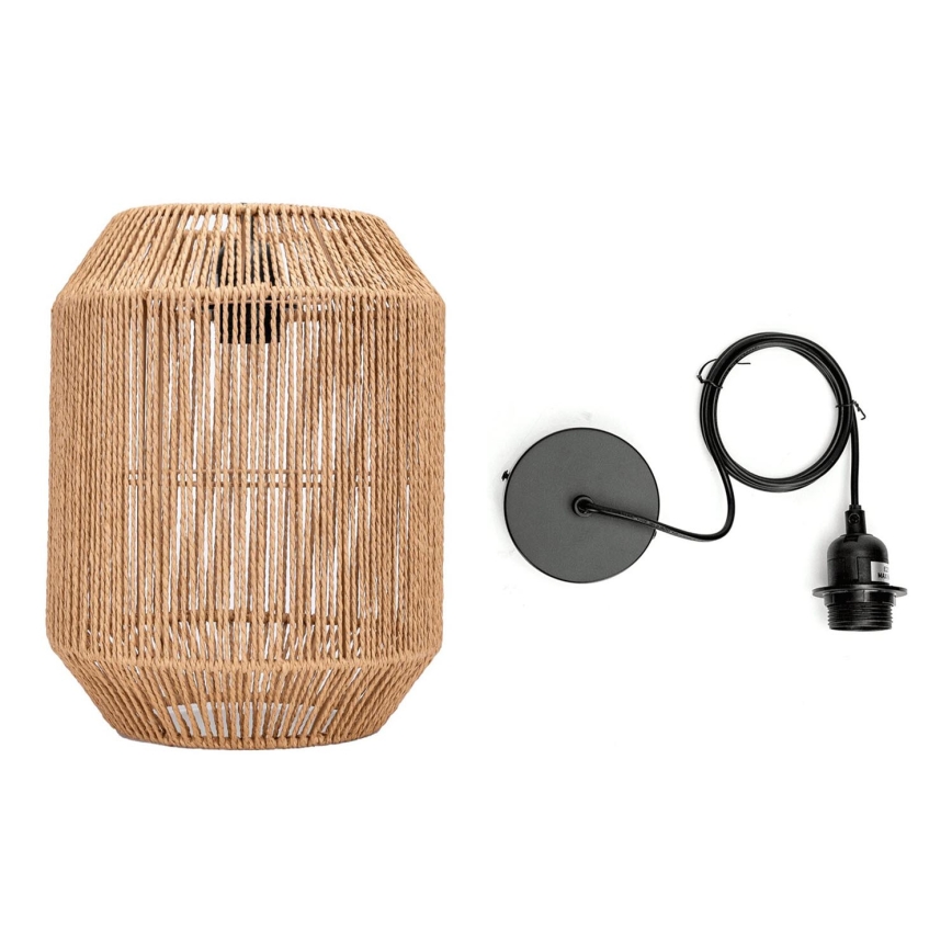 Aigostar - Stílusos függőlámpa kábellel 1xE27/60W/230V, bézs, átmérő 23 cm