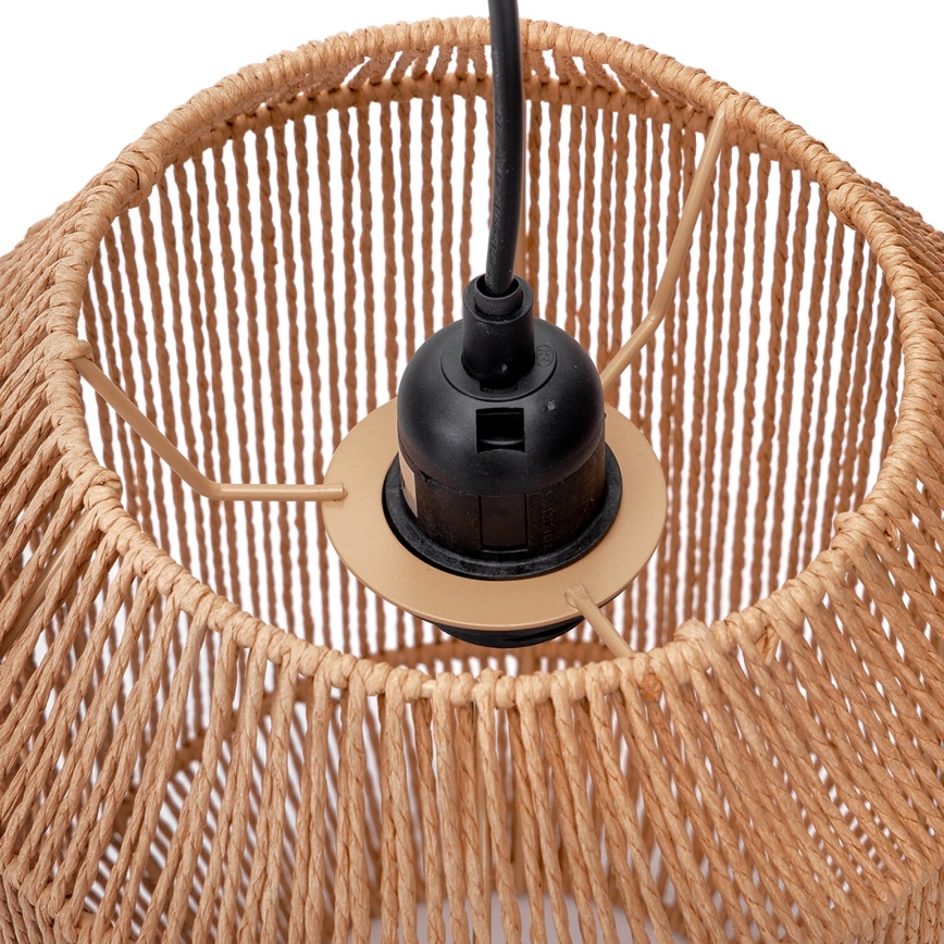 Aigostar - Stílusos függőlámpa kábellel 1xE27/60W/230V, bézs, átmérő 23 cm