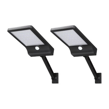 Aigostar - SZETT 2x LED napelemes utcai lámpa érzékelővel LED/3W/3,7V1800 mAh IP44 3000/4000/5000K + távirányító