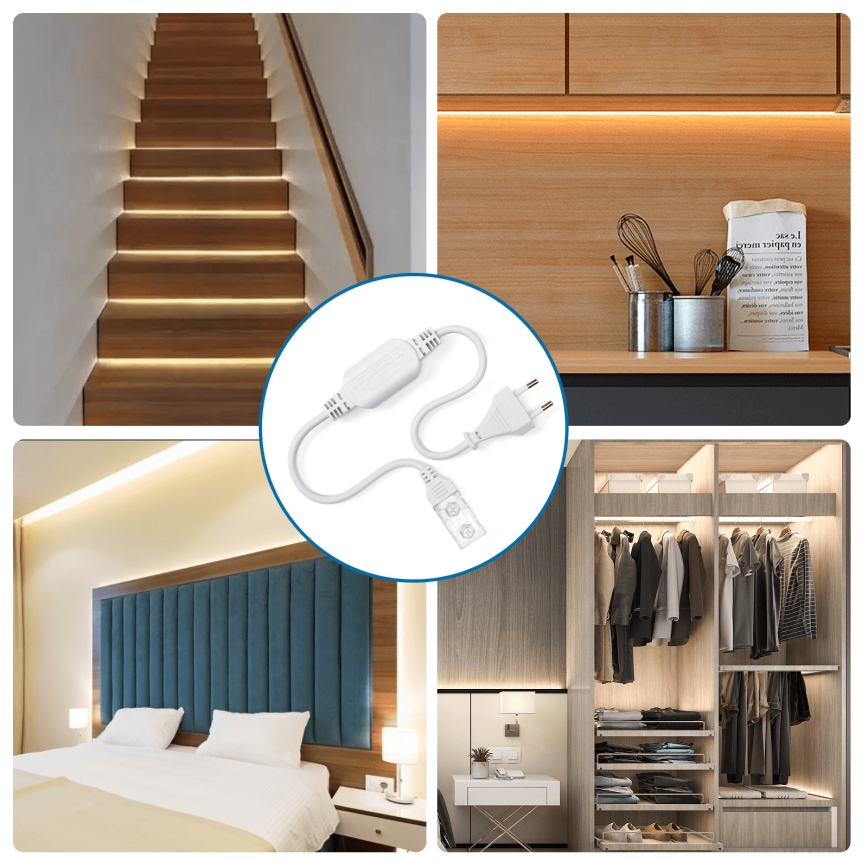 Aigostar - Tápegység LED szalagokhoz, 10 mm, 600W/230V, fehér