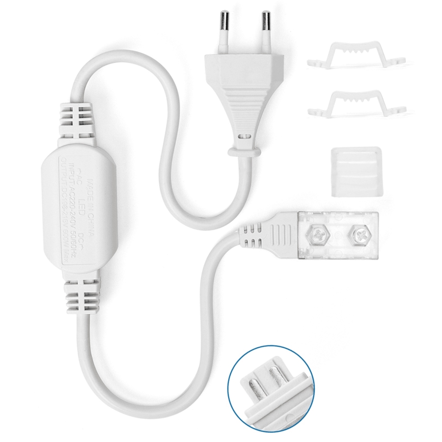 Aigostar - Tápegység LED szalagokhoz, 10 mm, 600W/230V, fehér