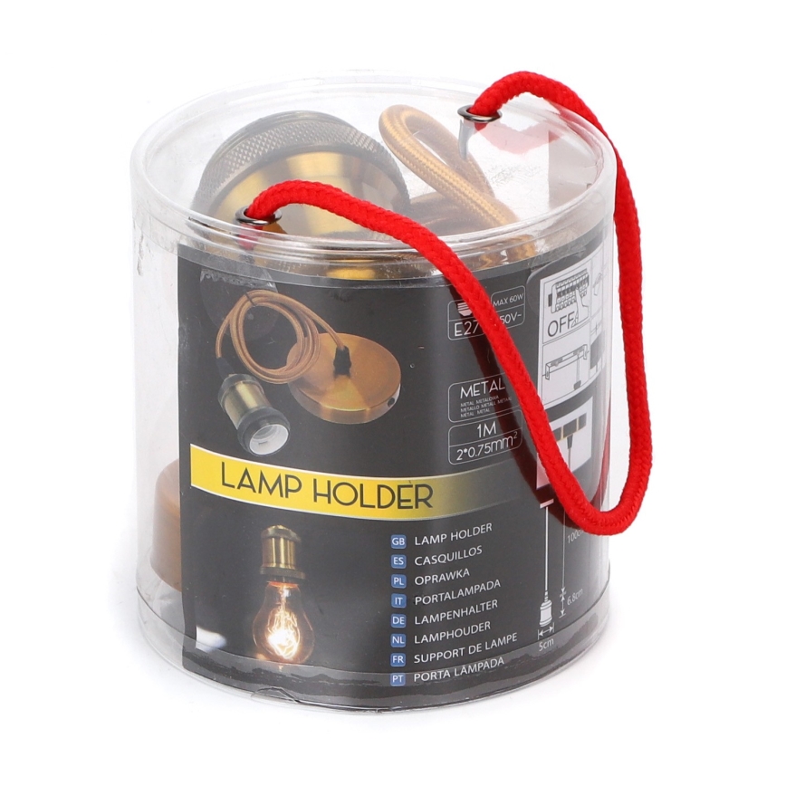 Aigostar - Töltőkábel 1xE27/60W/230V arany