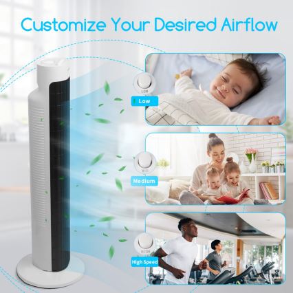 Aigostar - Torony ventilátor 45W/230V fekete/fehér