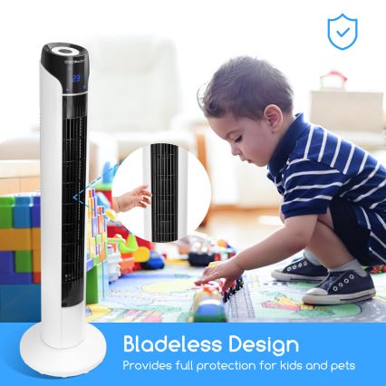 Aigostar - Torony ventilátor 50W/230V fekete/fehér + távirányítás