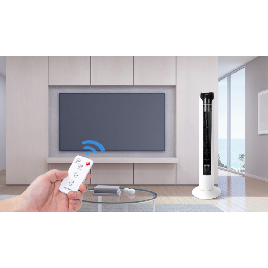 Aigostar - Torony ventilátor 50W/230V fekete/fehér + távirányítás