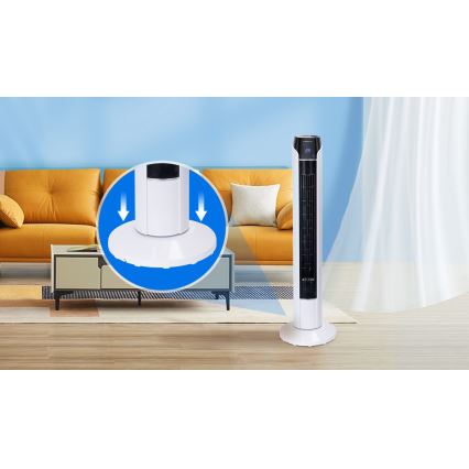 Aigostar - Torony ventilátor 50W/230V fekete/fehér + távirányítás