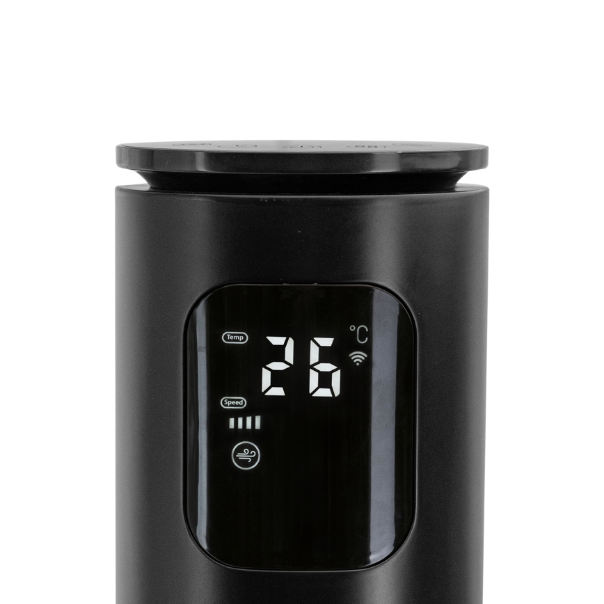 Aigostar - Torony ventilátor 50W/230V fekete Wi-Fi + távirányítás