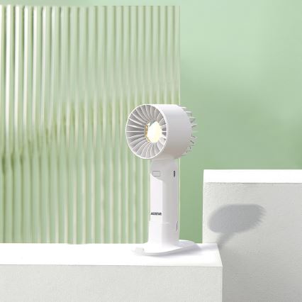 Aigostar - Újratölthető zsebventilátor 4W/5V 500mAh USB fehér