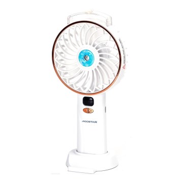 Aigostar - Újratölthető zsebventilátor 5W/5V, 2400 mAh, USB, fehér