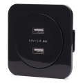 Aigostar - USB tápaljzat kerettel 2x USB-A fekete