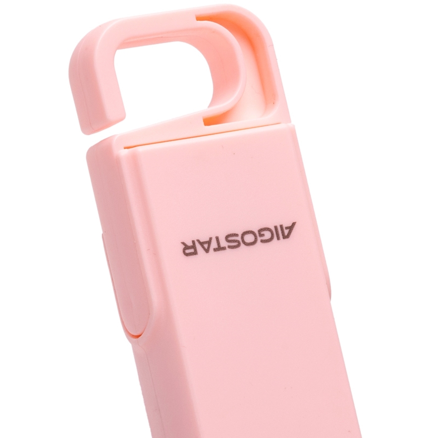 Aigostar - Hordozható tölthető ventilátor 4,5W/3,7V 1200mAh USB rózsaszín