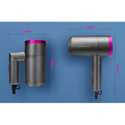 Aigostar - Utazó hajszárító 1800W/230V lila/fekete