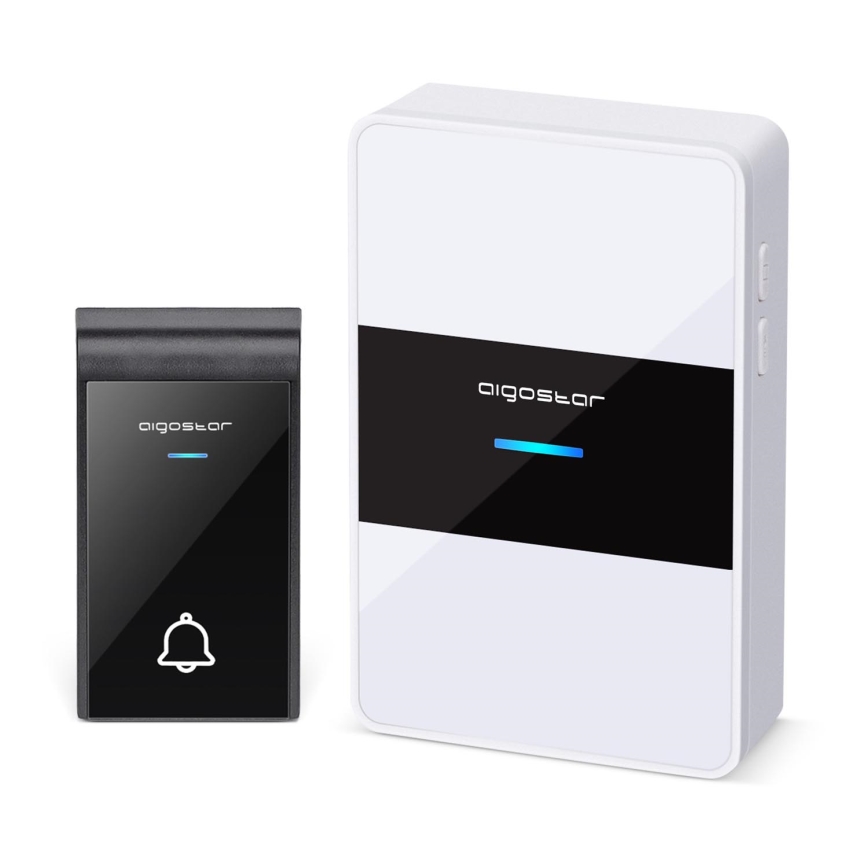 Aigostar - Vezeték nélküli csengő 3xAA/12V IP44 fekete/fehér