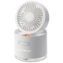 Aigostar - Vezeték nélküli mini asztali ventilátor párásítóval 10W/5V fehér